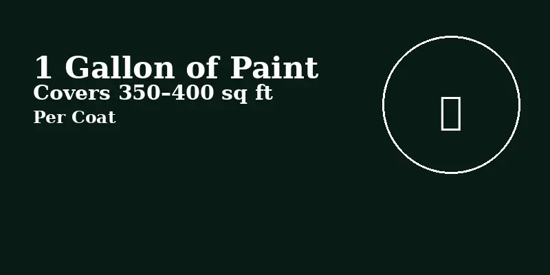 1 gallon of paint covers 350 to 400 square feet per coat